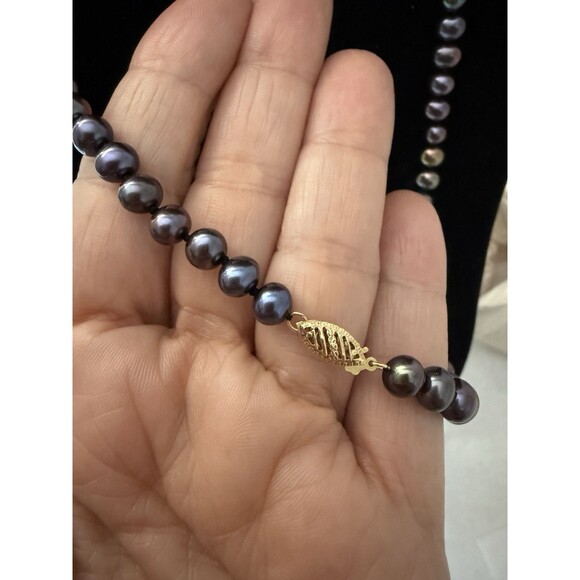 Vtg South Sea Style FAUX Cultured Pearl Yellow Goldtone Clasp Necklace 24" READ* - Picture 9 of 11